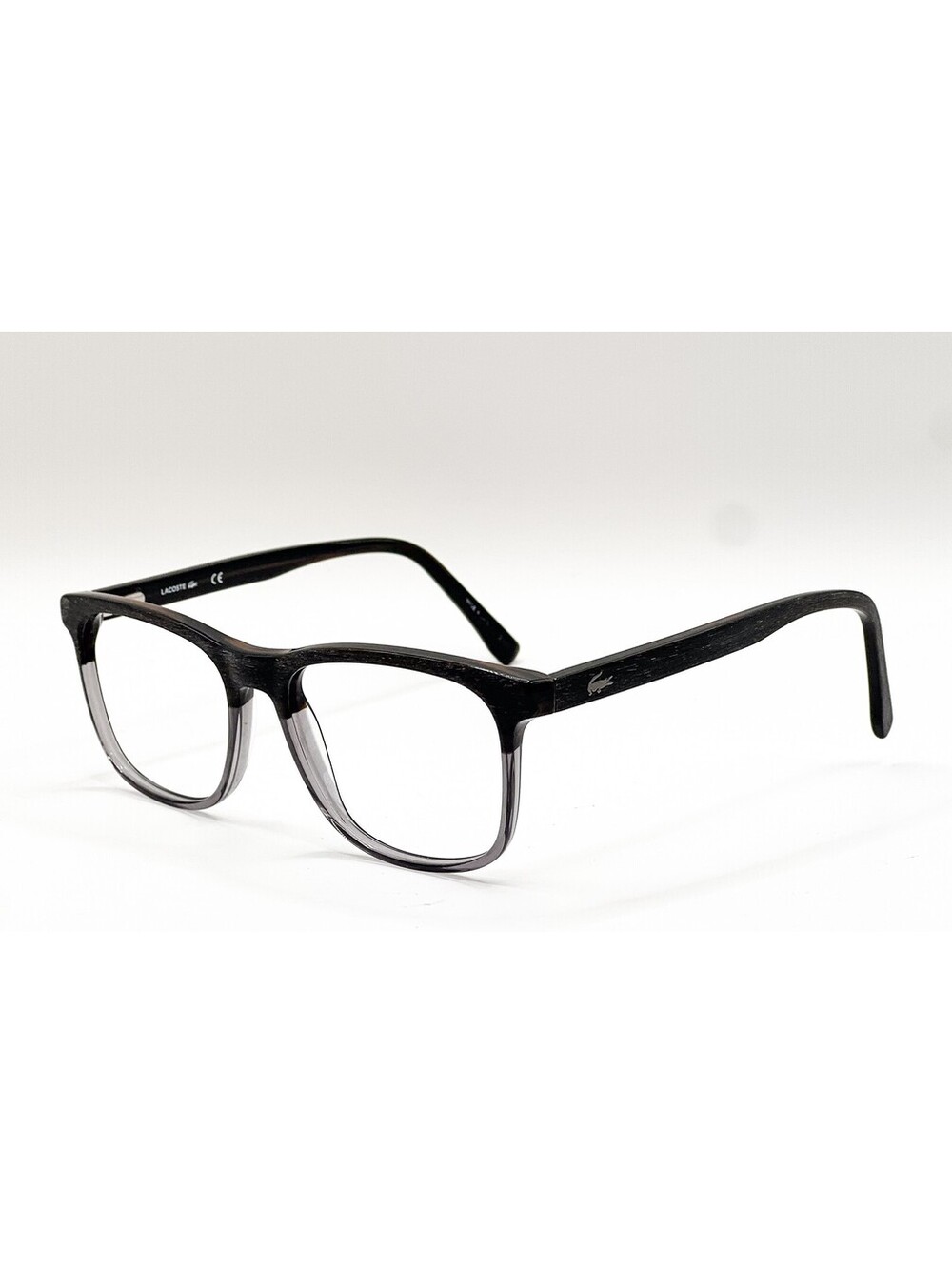 Lacoste L2849 035 Crystal Grey Wood Rectangle Eyeglass Frames 54-17-145